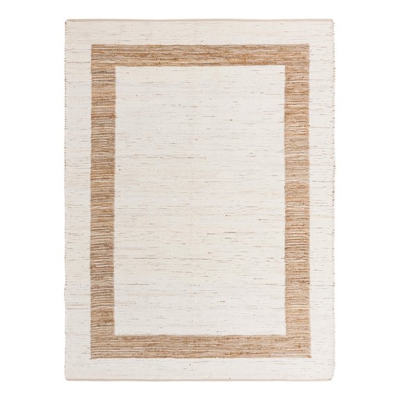 Unique Loom Chindi Jute Collection Area Rug (9' x 12' Rectangle White and Natural/Natural)