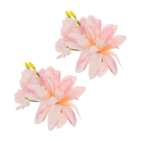 Unique Bargains 2 Pcs Hair Clip Grace New Ancient Gentle Flowers Duckbill Clip Pink