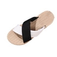 thumbnail image 2 of Oofos Sandals for Women Women's Fashionable And Versatile Plus-Size Straw Color-Block Beach Shoes Spring And Summer Style Trendy And Comfortable Slippers Black 40, 2 of 6