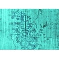 thumbnail image 1 of Ahgly Company Machine Washable Indoor Rectangle Abstract Turquoise Blue Contemporary Area Rugs, 5' x 8', 1 of 4