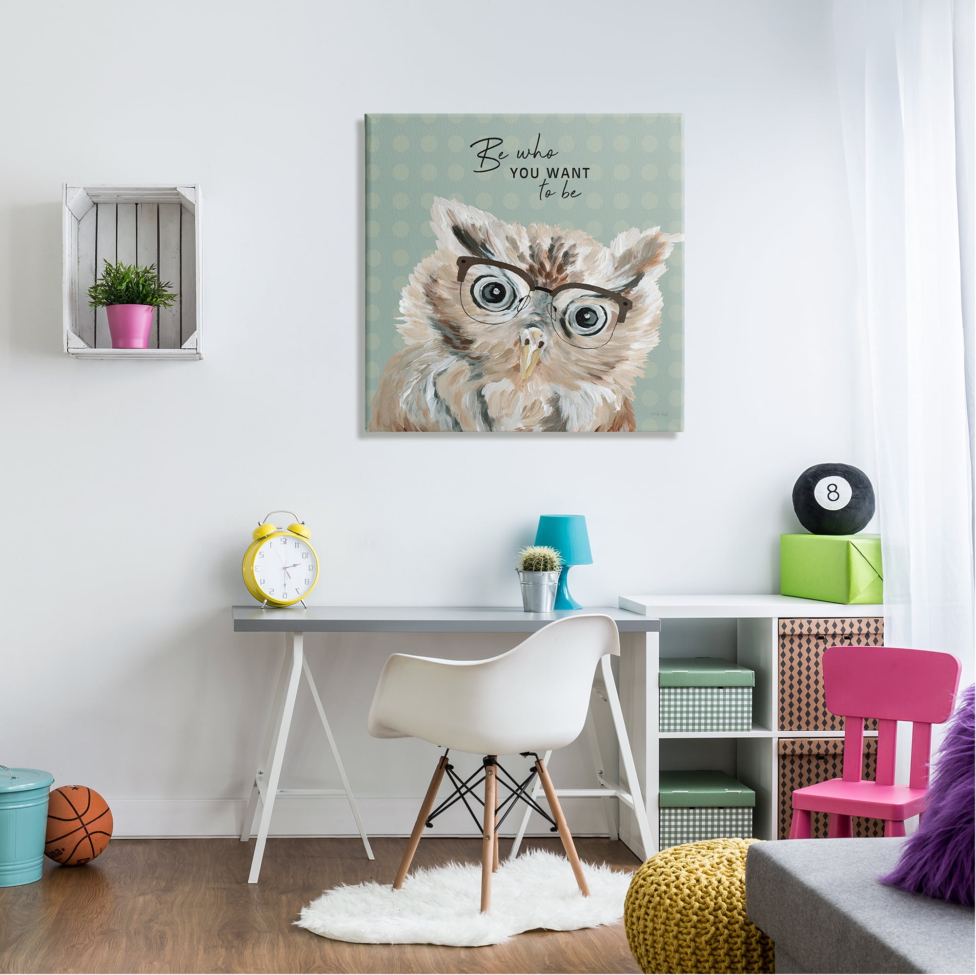 Stupell Be Who You Want To Owl Animals & Insects Painting Gallery Wrapped Canvas Print Wall Art
