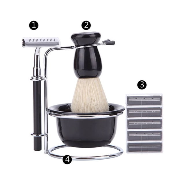 Ensemble de Tasse à Savon Kit Support Rasage Hommes Rasage Acier pour Acier Inoxydable et Brosse Brosse Parfaite
