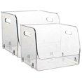thumbnail image 1 of 2pcs Transparent Storage Bin Box Stackable Organizing Container Tabletop Makeup Storage Box, 1 of 5