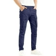 thumbnail image 4 of Dolkfu Pants Men's Cargo Slim Fit Blue Work Pants Straight Leg Outdoor Relaxed Fit Trousers for Man,XL, 4 of 6