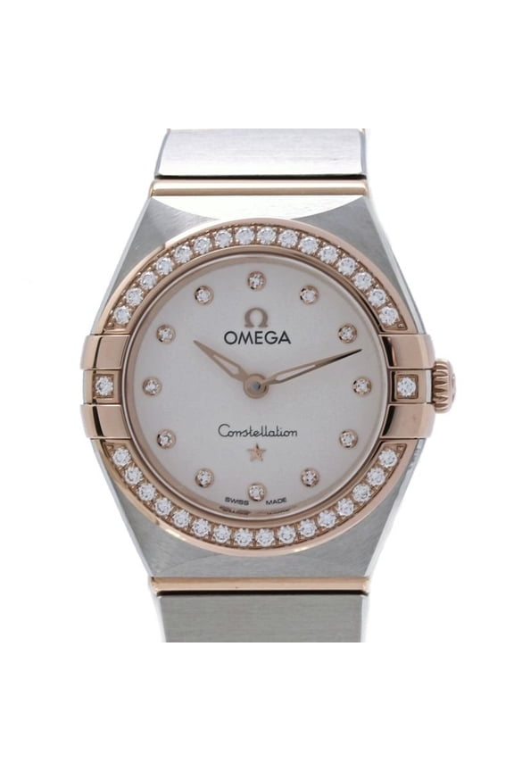 Pre-Owned OMEGA Constellation Manhattan Diamond Bezel 131.25.25.60.52.001 Women's Watch SS x...