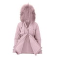 thumbnail image 3 of PMVFHDE Coats for Women 2025 Winter Solid Color Style Loose Insulated Mid Length Lined Warm Long Coat Pink,XL, 3 of 6