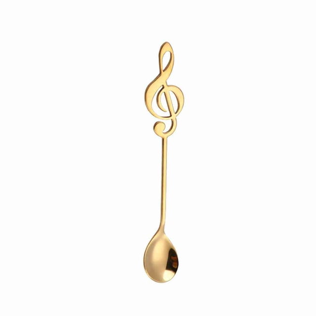Stainless Steel Musical Note Dessert Spoon Musical Note Dessert Coffee Stirring Milktea Tea Ice-cream Scoop Tableware