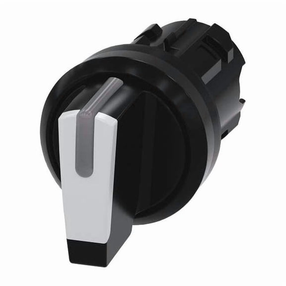 Siemens Selector Switch Operator,22mm Sz,No Cam 3SU1002-2BP60-0AA0