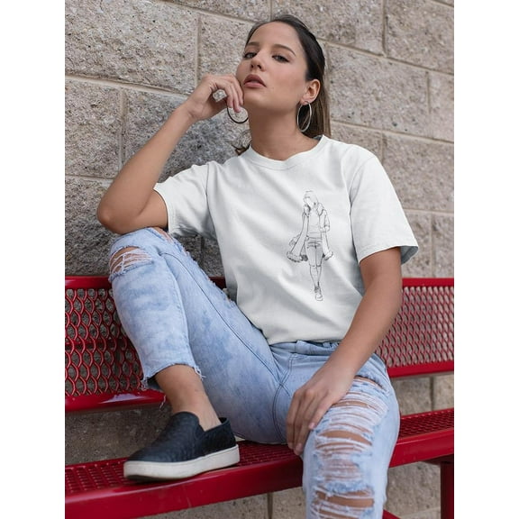 Cute Woman Silhouette Women T-Shirt, Female Medium