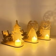 thumbnail image 4 of Wooden Ornament Christmas Heart-warming Delicate Home Decor Memory Candle Holder, 4 of 12