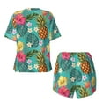 thumbnail image 5 of Naloa Pineapple Women's Short-Sleeved Pajama Set, Loungewear, Summer pajamas, Breathable Cozy - 3X-Large, 5 of 9