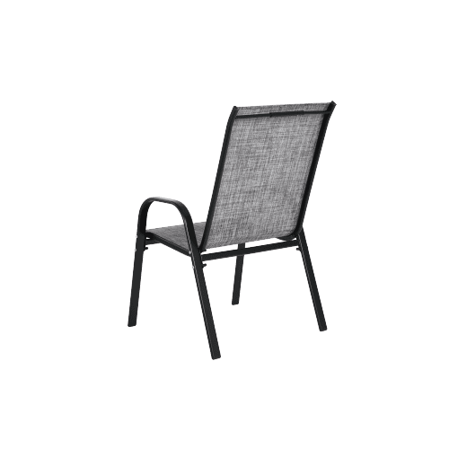 Outdoor Dining Chair Set of 4, All-Weather Patio Dining Chair with High Backrest and Metal Frame, Indoor Outdoor Chairs for Bistro, Deck, Backyard, Porch,Gray