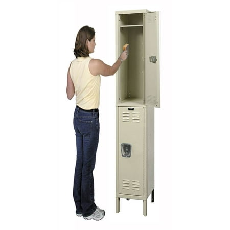 78 in. High 1-Wide 2-Tier Premium Assembled Locker in Cream (12 in. W x 12 in. D x 78 in. H)