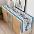 thumbnail image 4 of Green Starfish Summer Table Runner - 120 Inch Long, Kitchen Dining Table Runner Dresser Scarves, Ocean Coral Conch Blue Shells Farmhouse Decor for Coffee Tables Wedding Party Banquet, 4 of 8