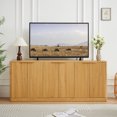 thumbnail image 2 of 67" Sideboard Buffet Cabinet with Storage, Modern Credenza Coffee Bar Console Table with Golden Handle, Accent Storage Cabinet for Dining Room, Natural, 2 of 7