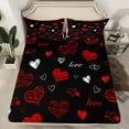thumbnail image 2 of Manfei Cute Heart Print Full Size Sheets,Graffiti Love Pattern Bed Sheets,Valentine Gifts Sheet Sets For Girls,Microfiber Bedroom Decor,4 Pieces, 2 of 7
