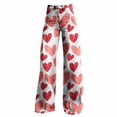 thumbnail image 4 of Delayuji Women's Pants Heart Printed Casual Wide Leg Pants Valentine's Day, 4 of 4