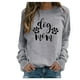 thumbnail image 2 of Puntoco Mujeres Casual Manga Larga Perro Pata Impresión O-Cuello tops Camisa Blusa Pullover Puntoco Puntoco-4472, 2 of 3