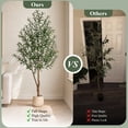 thumbnail image 3 of ROMSWI 7FT Artificial Tree Tall with Pot, Olive Faux Plant with Lifelike Fruits and Natural Wood Trunk for Indoor Home House Office Decor, 3 of 10