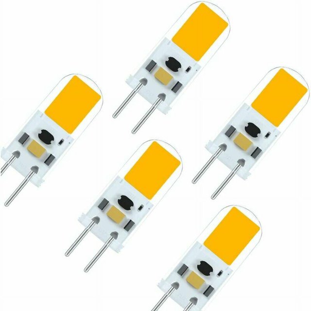 Bombilla LED G6.35 GY6.35 2W 12V NQ Alto brillo Blanco cálido 3000K paquete de 5