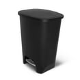 GLAD Trash can flip lid 19.6 gal foot pedal plastic black