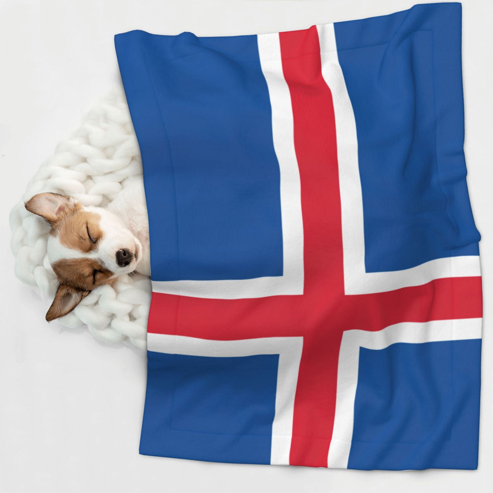 Flannel Throw Dog Blanket Iceland Flag Soft Warm Print Pet Blankets for Small Dog Cat Puppy
