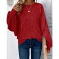 thumbnail image 4 of Women Lightweight Sweaters Ribbed Solid Color Design 5XL Plus Size Sweaters for Womens Long Sleeves Oversized Pullover Tops Relaxed Fit Cogild, 4 of 5