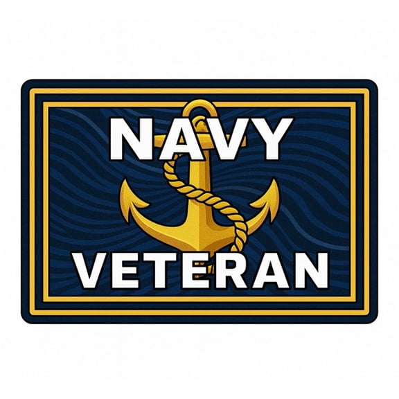 US Navy Veteran Car Decal - Gold Anchor Military Bumper Sticker, Nautical Vinyl Window Decal for Proud Navy Vets, Weatherproof Patriotic Auto Accessory for Trucks, Boats, SUVs & Cars