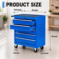 thumbnail image 3 of Memoryfield Rolling Tool Chest with Wheels, 5 Drawer Tool Storage Cabinet with Locking System, Heavy Duty Tool Cart Organizer for Garage Workshop, Blue, 3 of 8