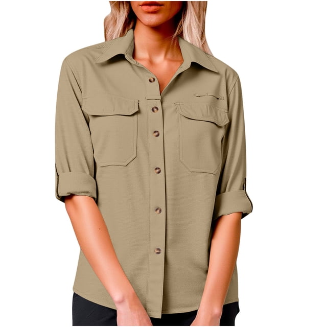 Wensltd Chandail à Manches Longues pour Femmes Printemps Été Décontracté Couleur Unie Chandail de Randonnée Extérieur