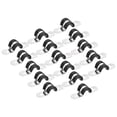 thumbnail image 1 of Unique Bargains 22Pack 5/16' Cable Clamp U Shape Stainless Steel Rubber Cushioned Pipe Strap, 1 of 5