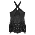 thumbnail image 4 of Alvivi Girls Sparkle Latin Dance Fringe Dress Kids Ballet Jazz Chacha Tango Rumba Dancewear Black 12, 4 of 5