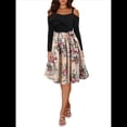 thumbnail image 3 of Vestido Floral de Corte A, Larga, Hombros Descubiertos y Corte Entallado para Mujer, y Otoño Rosa L, 3 of 8