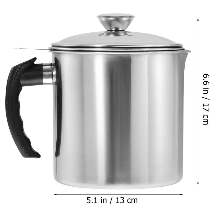 FELTECHELECTR Cooking 1pc Stainless Steel Pot Grease Canister Grease  Container Grease Storage Can Container Liquid Containers Bacon Grease  Container Metal Strainer Household Oil Strainer Lard - Yahoo Shopping