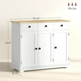 thumbnail image 3 of HOMCOM Buffet Cabinet, Coffee Bar Cabinet with 3 Drawers, White, 3 of 8