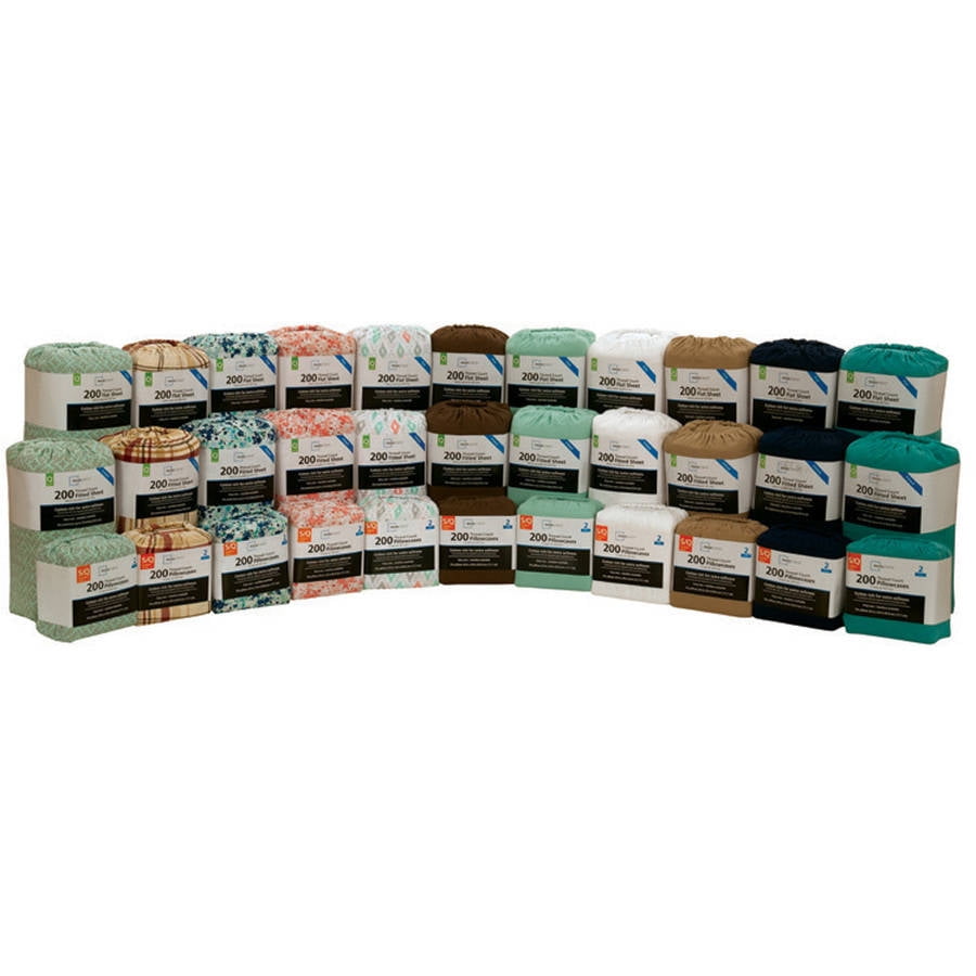 Mainstays 200 Thread Count King Fitted Sheet, Sheet Collection, Aztec