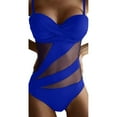 thumbnail image 3 of Kcodviy Maillot de Bain une Pièce pour Femmes, Bikini Vintage en Maille Transparente, Short en Jean Rétro pour Hommes, Ensemble de Maillots de Bain 1 Pce, 3 of 9