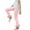 Pink, variant on OGLCCG Kids Girls Leggings Full Length Athletic Yoga Legging with Ruffle Trim Solid Color Elastic Waist Soft Tight Pants 3-12 Years
