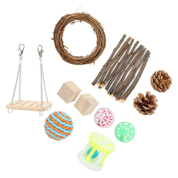 Hamster Chew Toys, Teeth Care Hamster Toys 11 Pack Non-slip For Hamsters For Guinea Pigs