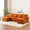 Orange + Wood + Synthetic Wood + Foam + 4 Seat, variant on 111.8'' Soft Casual Sofa U-Shape Sectional Sofa Upholstered Sofa, Comfy Cloud Couch,Soft velvet living room sofa