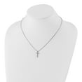 thumbnail image 4 of 925 Sterling Silver Box Themed Necklace Chain White Ice 18 Inch Diamond Cross with 2 Extender 20 14 mm, 4 of 7