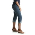 Women's denim cuffed curvy capri