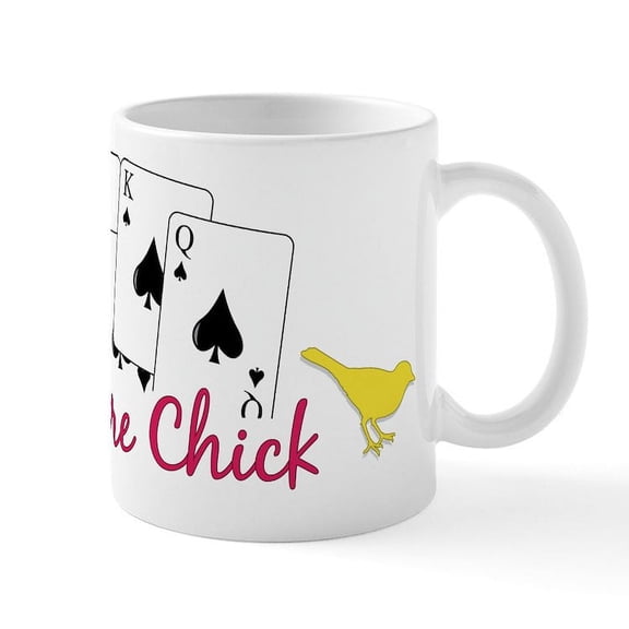 CafePress - Euchre Chick Mug - 11 oz Ceramic Mug - Novelty Coffee Tea Cup