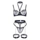 thumbnail image 1 of Gibobby Conjunto de lencería de encaje Conjuntos de Lencería Sexy para Mujer Brasier de Encaje Flores Sujetador Abierto Tanga G-String Thong Ropa Interior Pijama(Negro, XG), 1 of 5