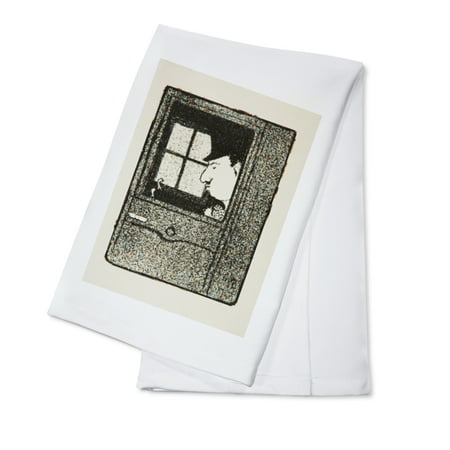 - Exposition de la Depeche de Toulouse (man in carriage plate) Vintage Poster France c. 1894 (100% Cotton Kitchen Towel)