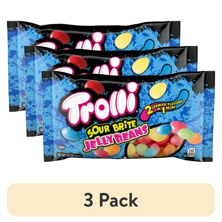 (3 pack) Trolli Sour Brite Jelly Beans, Springtime Easter Candy, 12.5 oz package