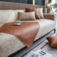 thumbnail image 3 of Namzi Vintage Faux Pu Leather Sofa Cover Waterproof Non-Slip Sectional Couch Cover Sofa Slipcover for Dogs, Children, Pets Furniture Protector (Beige,36"x70"), 3 of 5