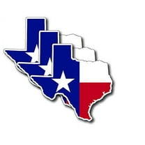 3 Pack Texas Shaped Lone Star State Flag Vinyl Decal Stickers Car Truck Graphic
