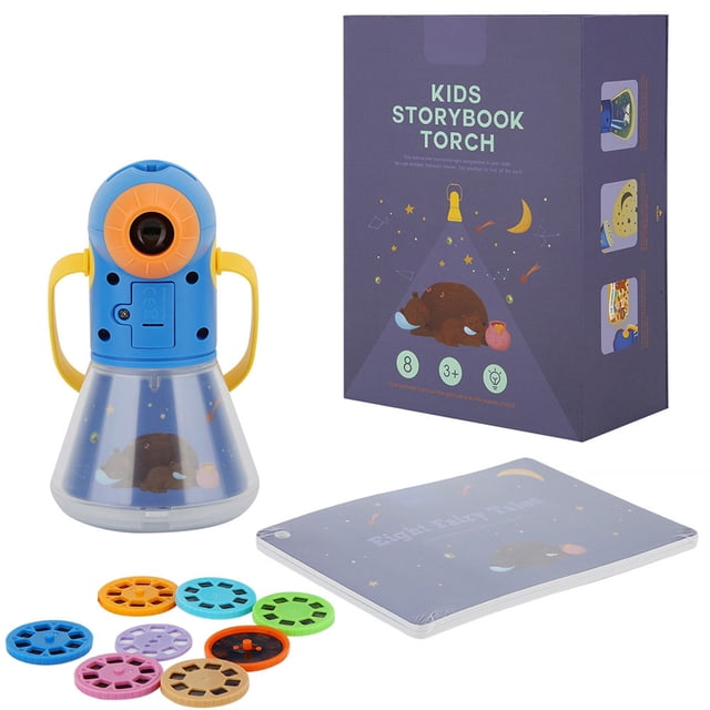 Luz nocturna portátil y práctica para niños, proyector de cuentos multifunción Threeinone