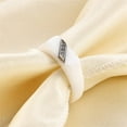 thumbnail image 2 of HIJONES Women's Stainless Steel Flat Rectangle Cubic Zircon Inlaid 5MM Cermaic Couple Signet Ring Wedding Jewelry White Size 7, 2 of 4